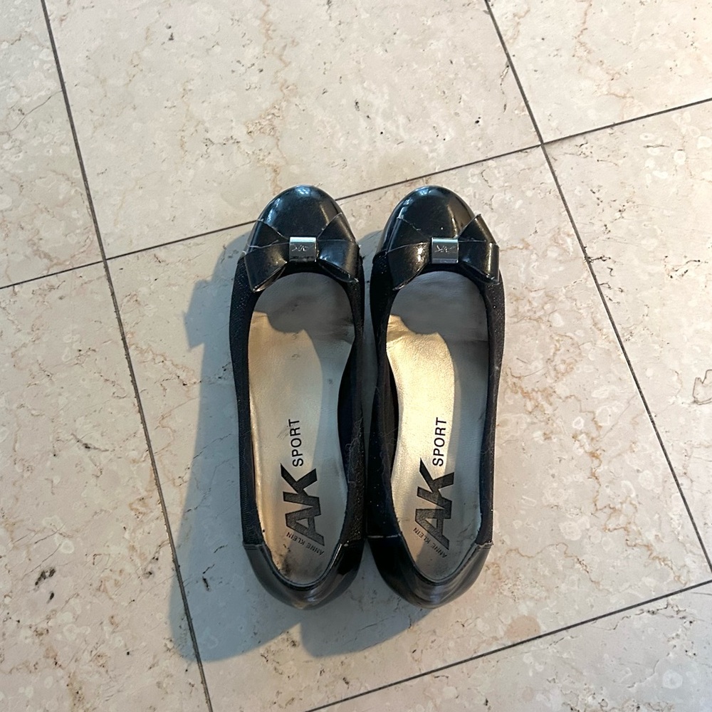 anne klein sport bow ribbon mary janes ballet flats